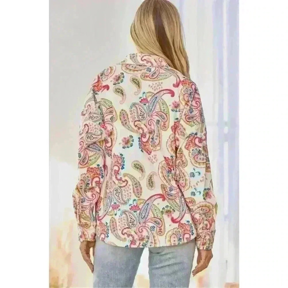 Emily Wonder Paisley Floral  Button Sz m Dopamine Collar Childhood Core - Picture 2 of 7